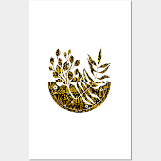 Golden Flowers and Plants Posters and Art